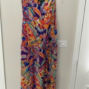 Lauren Ralph Lauren Colorful Paisley Faux Wrap Dress